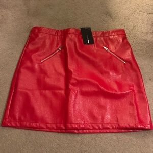 (FINAL price drop) red (fake) leather skirt